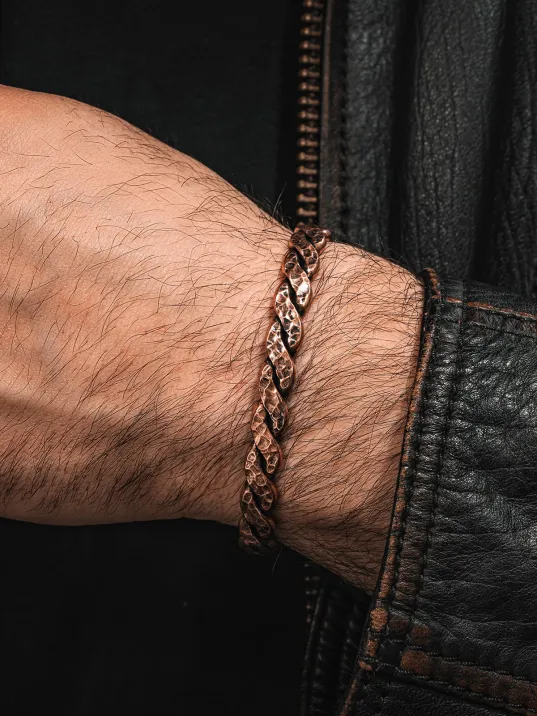 Saf Bakır Bileklik Otantik Model Örgü Metal Kutu Doğal Taşlar Kadın Erkek Kelepçe