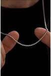 Yuvarlak Kral Model Çelik Erkek Kolye Zincir 3mm Orta Kalınlıkta