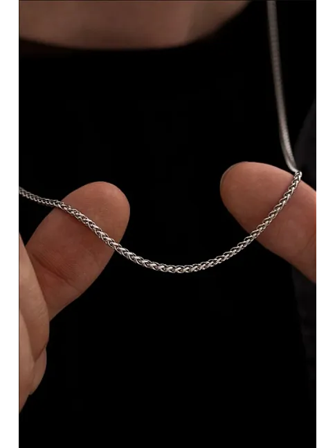 Yuvarlak Kral Model Çelik Erkek Kolye Zincir 3mm Orta Kalınlıkta