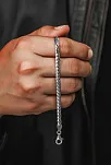 Erkek Gümüş Bileklik - 5 mm Italyan Bombeli Zincir Gümüş Bileklik
