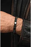 Erkek Kadın Doğal Taş Bileklik - Siyah Hematit Doğal Taşlı Yeşil Makrome Model 2 Unisex Bileklik