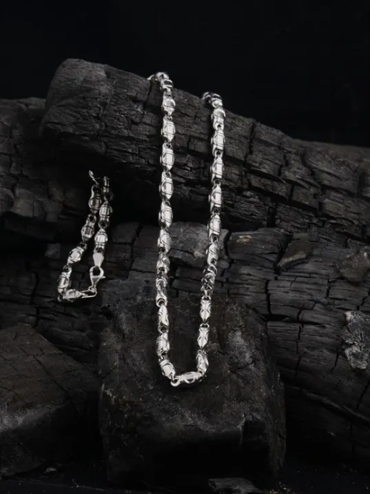 5mm Arpa Model Erkek 925 Ayar Gümüş Kolye Zincir GKLARPAMODL-GMS