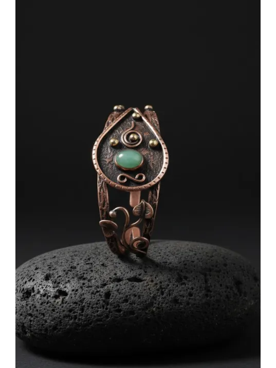 Erkek Çelik Bileklik - Kahverengi Deri Model Siyah Spiral Desenli Erkek Bileklik