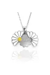 Gizli İsim Yazılabilir 925 Ayar Papatya Çiçek Modeli Bayan Gümüş Kolye GKLPAPATYAI-BYZ