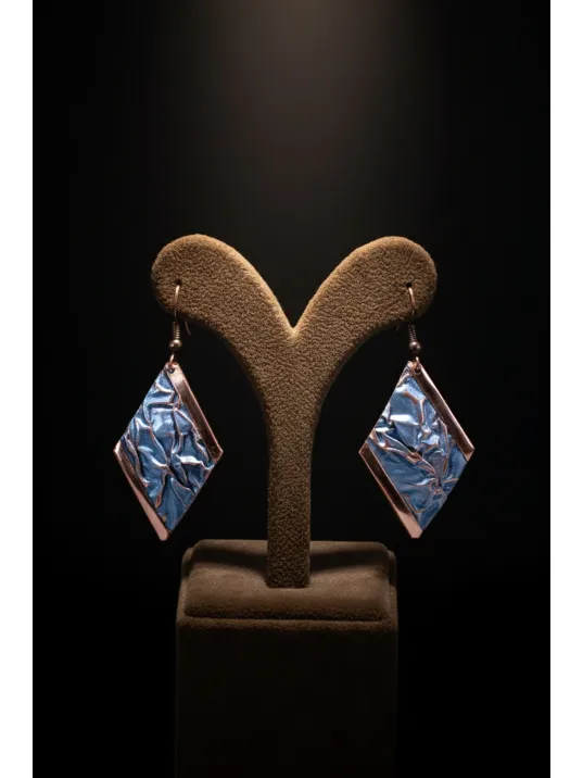 Kadın Bakır Set - Aqua Lavanta Rüyası Model Bakır Kadın Kolye Bileklik Yüzük Küpe Set