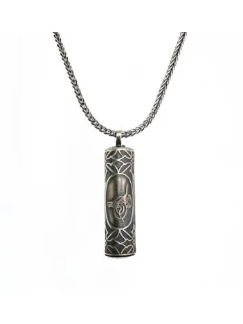 Silindir Gümüş Muska Cevşen Haznesi Kolye Zincir