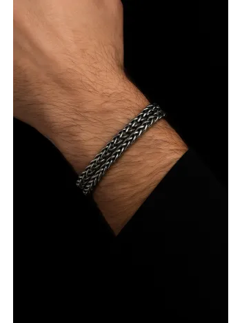 Erkek Çelik Kral Bileklik - Çift Sıra Kalın Zincir Model Kararmaz Paslanmaz Erkek Çelik Kral Bileklik - Çift Sıra Kalın Zincir Model Kararmaz Paslanmaz