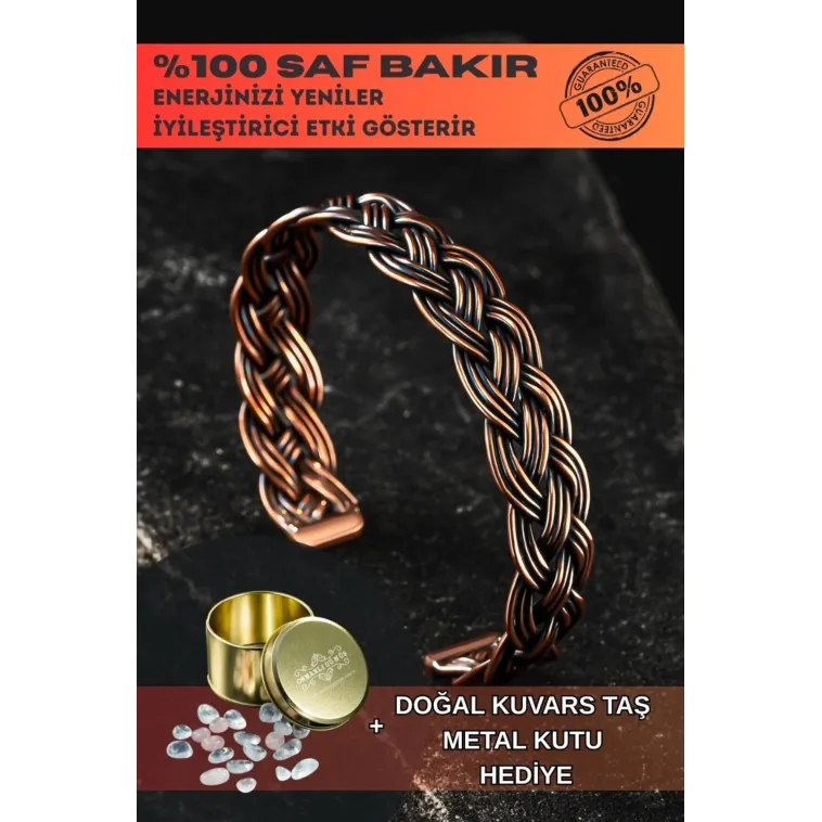 Erkek Bakır Bileklik - Örgü Model Erkek Kelepçe Bileklik Bilezik
