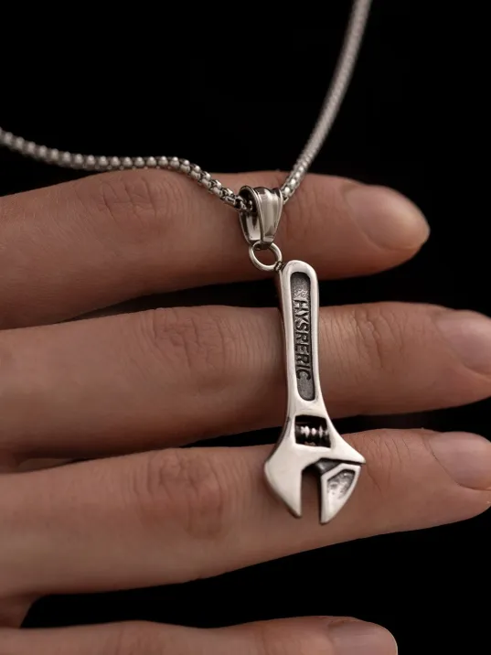 Ingiliz Anahtarı Erkek Kolye - Ingiliz Anahtarı Model Erkek Çelik Kolye - Usta Kolyesi