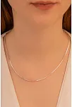 Kadın Gümüş Kolye - 925 Ayar 1.5 mm Küp Zincir Gümüş Kolye
