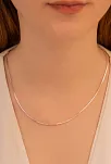 Kadın Gümüş Kolye - 925 Ayar 1.5 mm Küp Zincir Gümüş Kolye