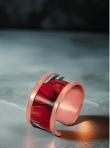 Kadın Bakır Yüzük - Chlara Model Özel Baskı Metal Kutu Ve Kuvars Taşı