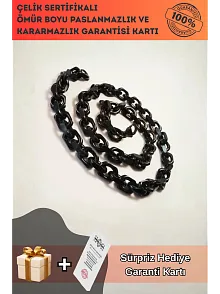 Devasa Kalın Siyah Erkek Çelik Zincir Kolye Sınırlı Sayıda Özel Model!!