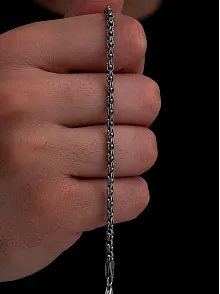 Erkek Gümüş Bileklik - 3mm Arnavut Zinciri Gümüş Bileklik
