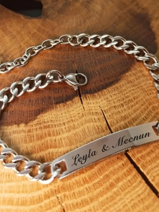 İsim Yazılabilen Çelik Erkek Bileklik İnce Kibar Model CBLGMSISIM1