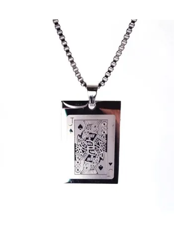 Maça Valesi Paslanmaz Erkek Çelik Kolye Zincir