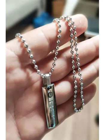 Spotify Şarkı Kodlu Çelik Yassı Çubuk Kolye Top Zincir CKLSPOTYKLY-YSL