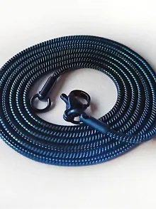 Snake Yılan Model Mavi Erkek Çelik Kolye Zincir Yuvarlak Model