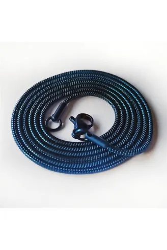 Snake Yılan Model Mavi Erkek Çelik Kolye Zincir Yuvarlak Model