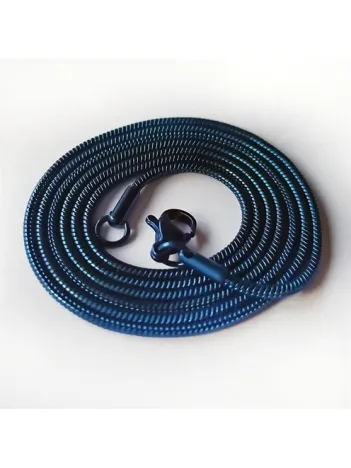 Snake Yılan Model Mavi Erkek Çelik Kolye Zincir Yuvarlak Model