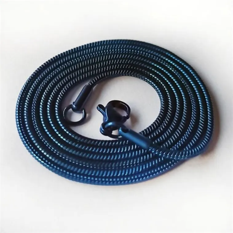 Snake Yılan Model Mavi Erkek Çelik Kolye Zincir Yuvarlak Model Snake Yılan Model Mavi Erkek Çelik Kolye Zincir Yuvarlak Model