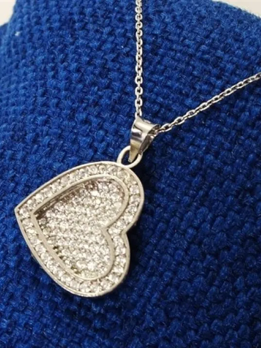 Gizli İsimli Bayan Gümüş Kolye Kalp Model Gizli İsimli Bayan Gümüş Kolye Kalp Model