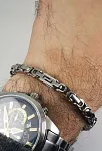 Erkek Çelik Kolye Ve Bileklik Set Orta Kalınlıkta Kral Model