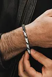 Erkek Çelik Bileklik - KuruKafa Motifli Orta Kalınlıkta Çelik Bileklik