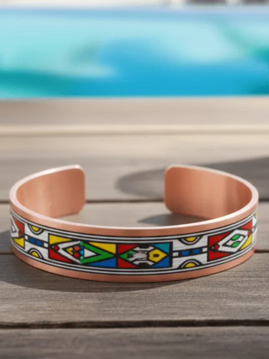 Kadın Bakır Bileklik Yüzük Set - Elena Model Özel Baskı Metal Kutu Ve Kuvars Taşı