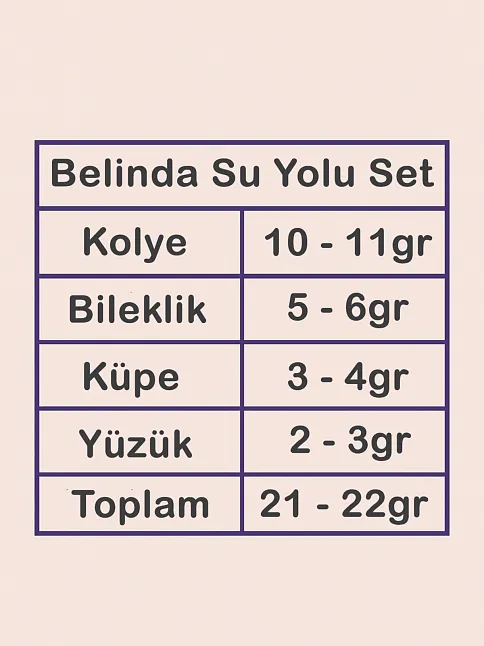 Belinda Bayan Ametist Taşlı Gümüş Su Yolu Set - Kolye, Bileklik, Küpe, Yüzük
