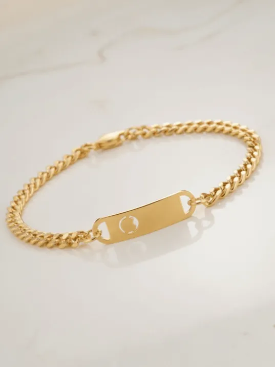 Bebek Çocuk Çelik Künye - Altın Renk Zarif Künye Çelik Künye Bebek Çocuk Çelik Künye - Altın Renk Zarif Künye Çelik Künye