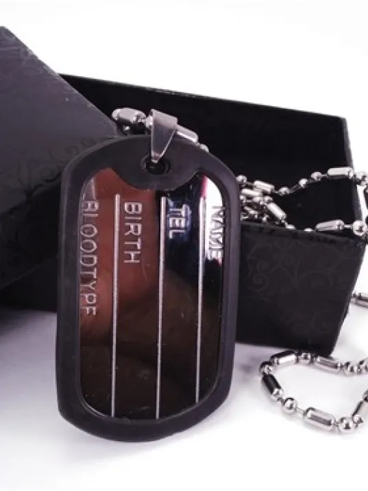 Asker Künyesi Kolyesi Paslanmaz Erkek Bayan Çelik Kolye Zincir