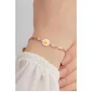 Papatya Kadın Gümüş Bileklik Zirkon Taşlı Rose