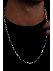 Yuvarlak Kral Model Çelik Erkek Kolye Zincir 4.5mm