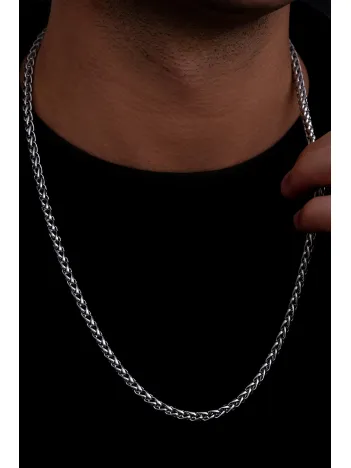 Yuvarlak Kral Model Çelik Erkek Kolye Zincir 4.5mm