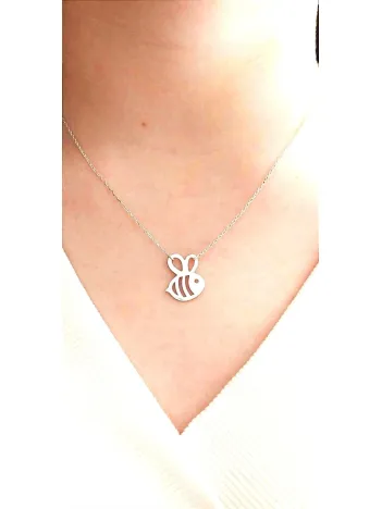 Kadın Arı Maya Model 925 Ayar Gümüş Kolye (14 Şubat Sevgililer Günü Hediyesi)