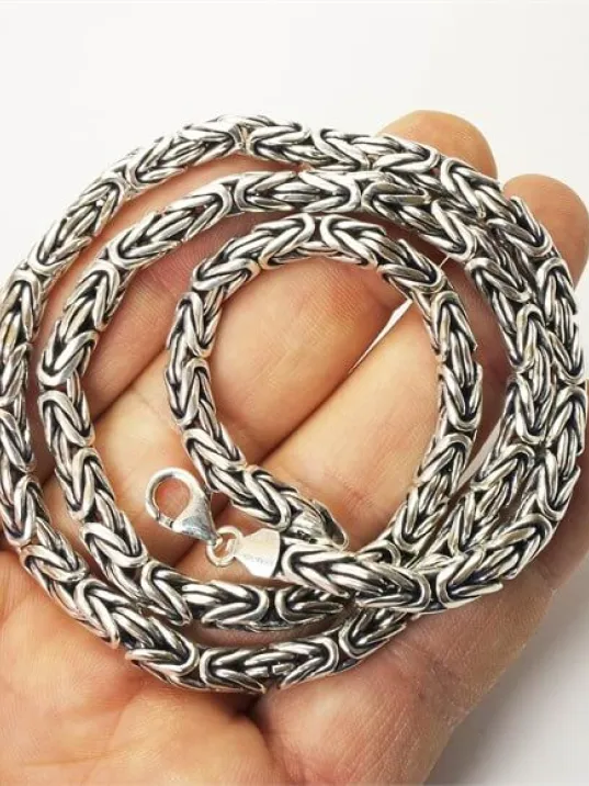 Kral Erkek Gümüş Zincir Kolye 5,2mm Kalın Model