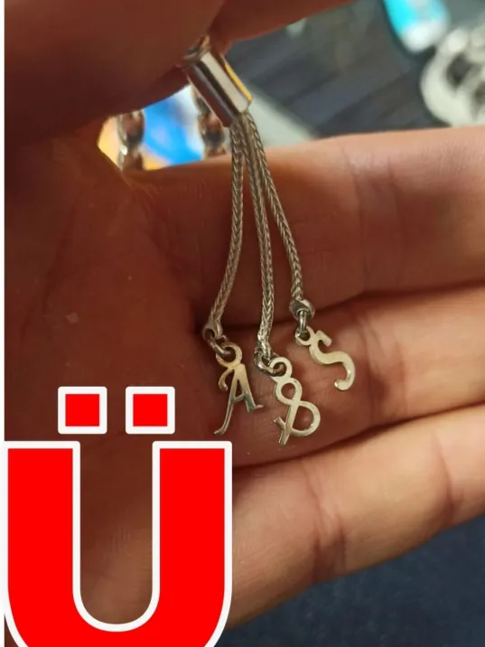 Tespih Püskülü İçin Gümüş Harf ve Şekil