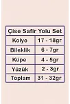 Çise Bayan Safir Taşlı Gümüş Su Yolu Set - Kolye, Bileklik, Küpe, Yüzük