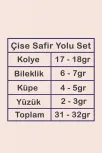 Çise Bayan Safir Taşlı Gümüş Su Yolu Set - Kolye, Bileklik, Küpe, Yüzük