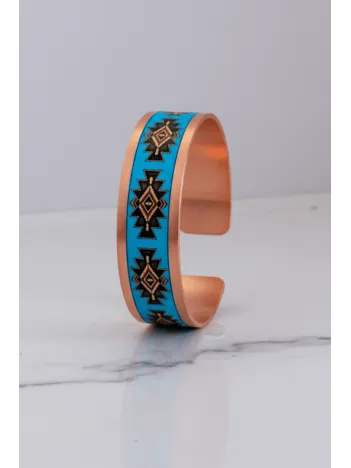 Kadın Bakır Bileklik - Charmaleon Model Özel Baskı Metal Kutu Ve Doğal Taşlar