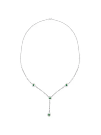 Ahenk Zümrüt Taşlı Bayan Gümüş Kolye