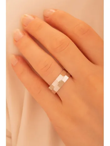 Kadın Gümüş Yüzük - 925 Ayar Yakamoz Model Gümüş Alyans Yüzük