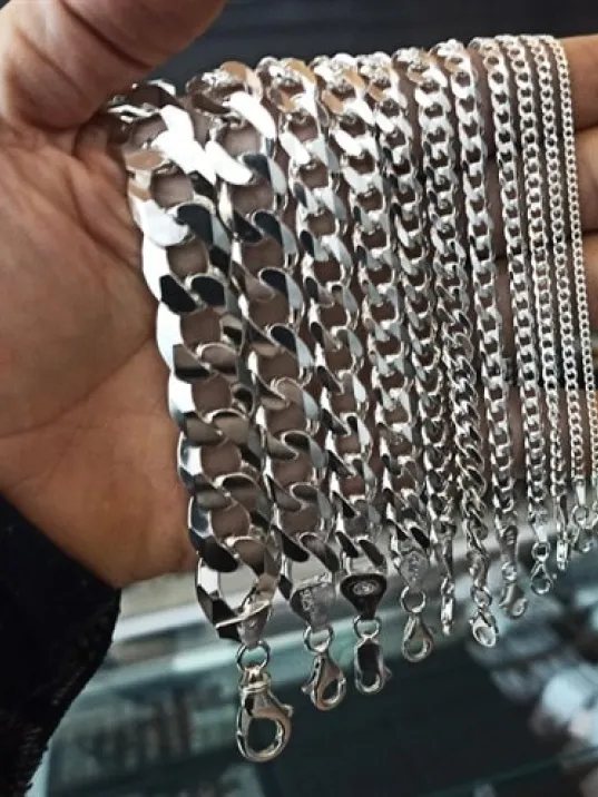 Gümüş Gurmet Zinciri Erkek Bayan Gümüş Kolye Zincir