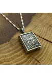 Allah Yazılı Camii Motifli Kitap Bayan Gümüş Kolye Zincir GKLGMSLLHER