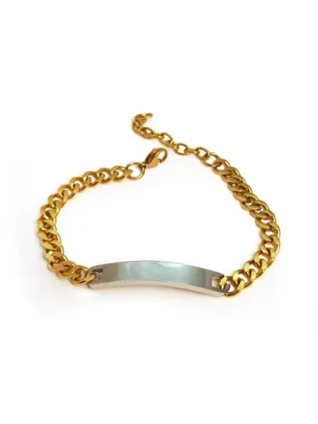 İsim Yazılabilen Çelik Erkek Bileklik Altın Kaplama İnce Kibar CBLGMSISIM1