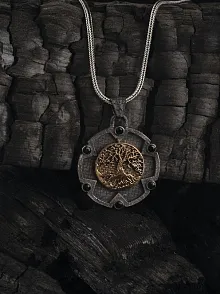 Hayat Ağacı Yuvarlak Model 925 Ayar Gümüş Erkek Kolye Zincir Gklhytagacı-alt