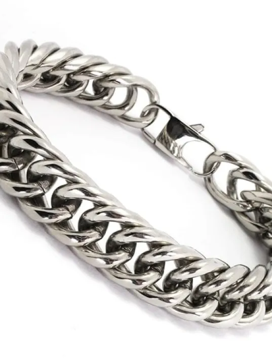 14mm Gurmet Erkek Çelik Bileklik Künye Orta Kalınlıkta