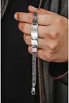 Erkek Gümüş Bileklik - İsim Yazılan 3.5 mm Çift Yuvarlak Kral Zincir Erkek Bileklik
