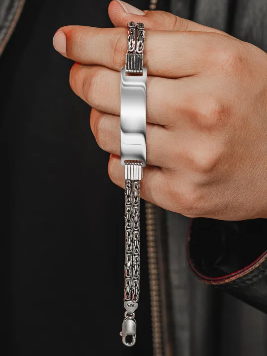 Erkek Gümüş Bileklik - İsim Yazılan 3.5 mm Çift Yuvarlak Kral Zincir Erkek Bileklik Erkek Gümüş Bileklik - İsim Yazılan 3.5 mm Çift Yuvarlak Kral Zincir Erkek Bileklik